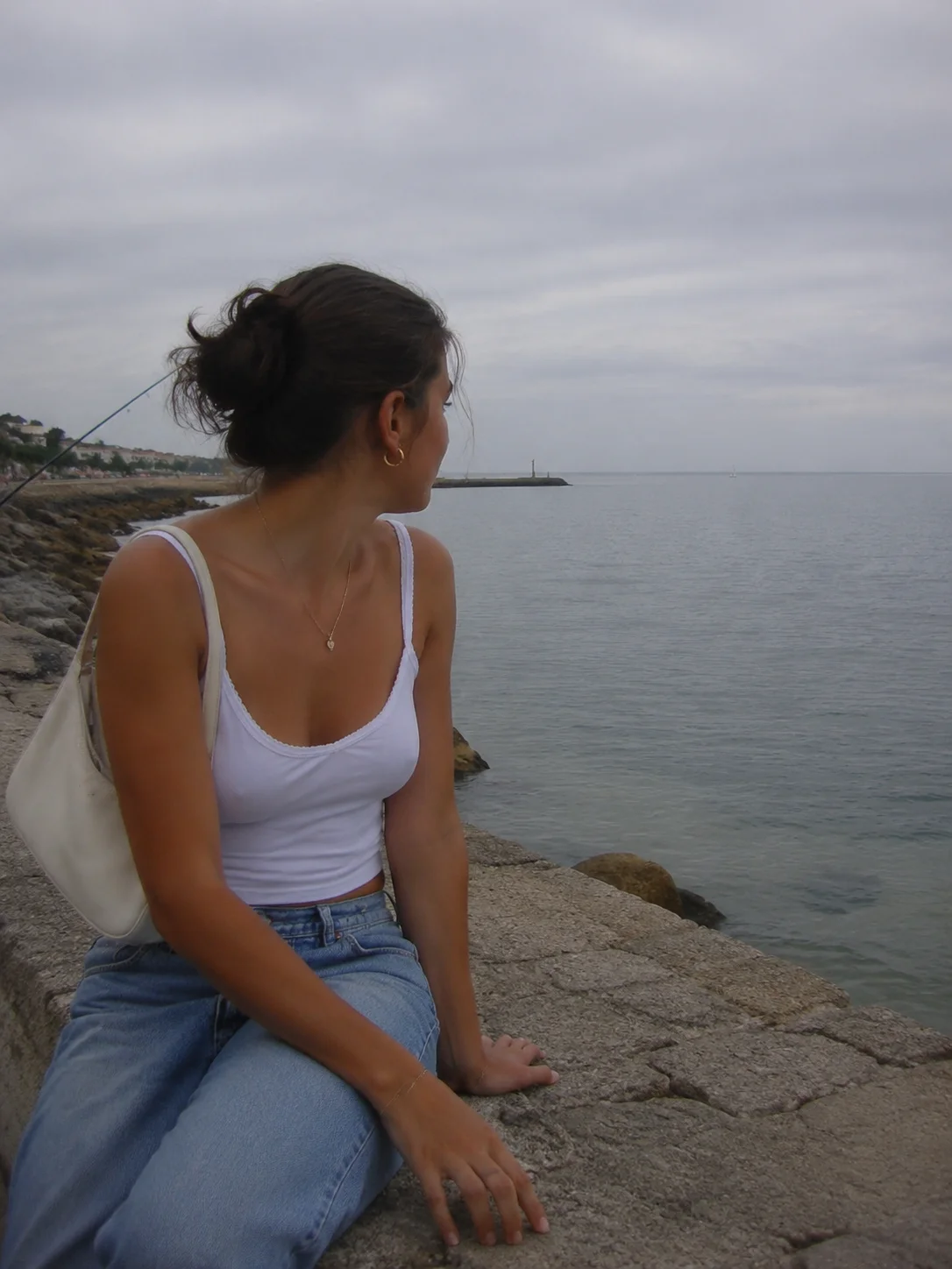 Coastal portrait in soft daylight before an AI look